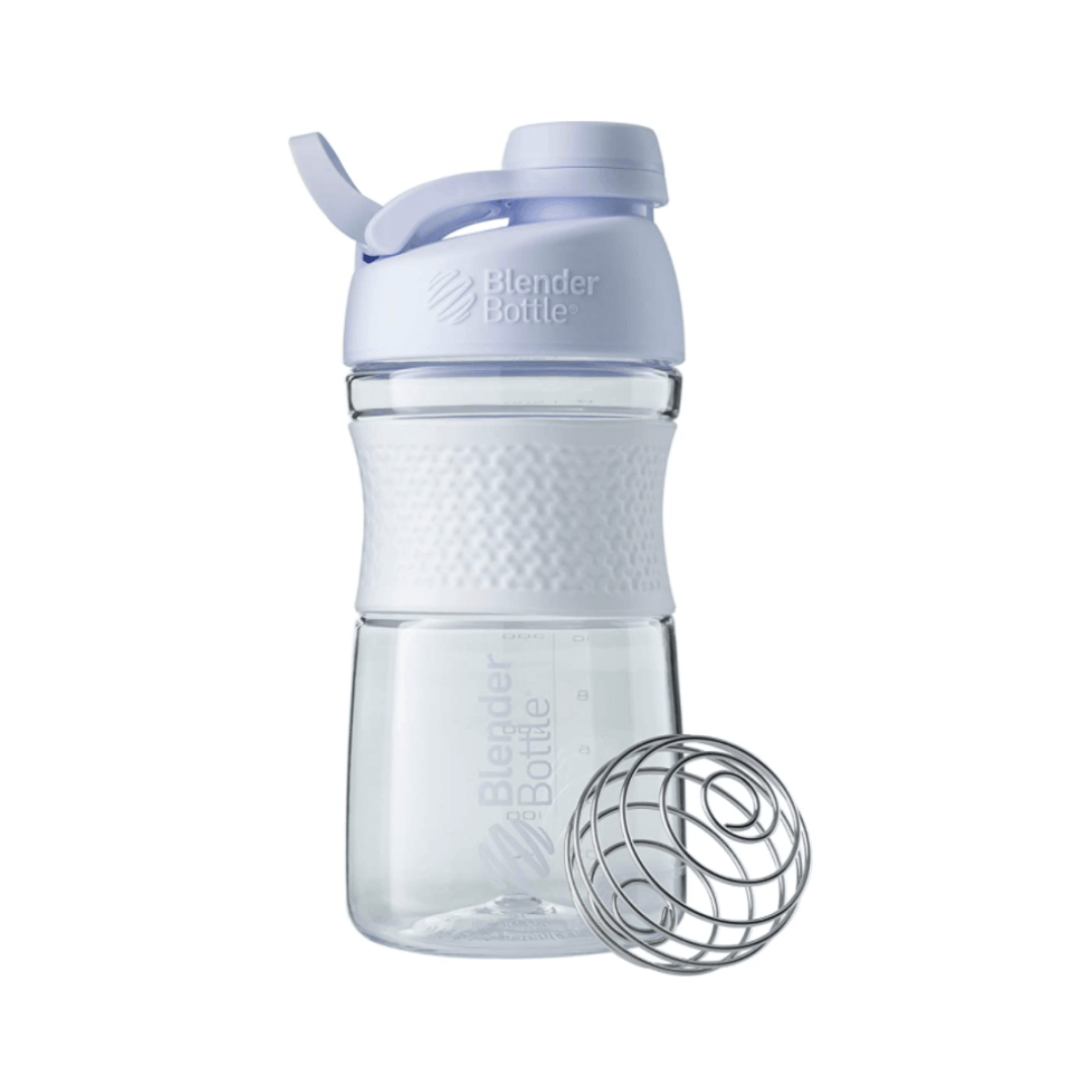 Strada Tritan Shaker Bottle with Wire Whisk BlenderBall - White