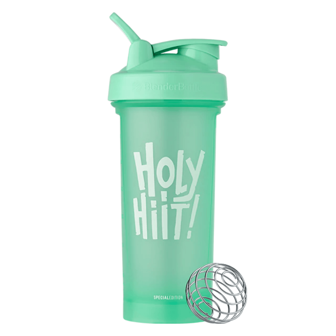 Drop it Like a Squat Blender Bottle, 28oz Shaker Cup with Funny Quote  (White/Pink)