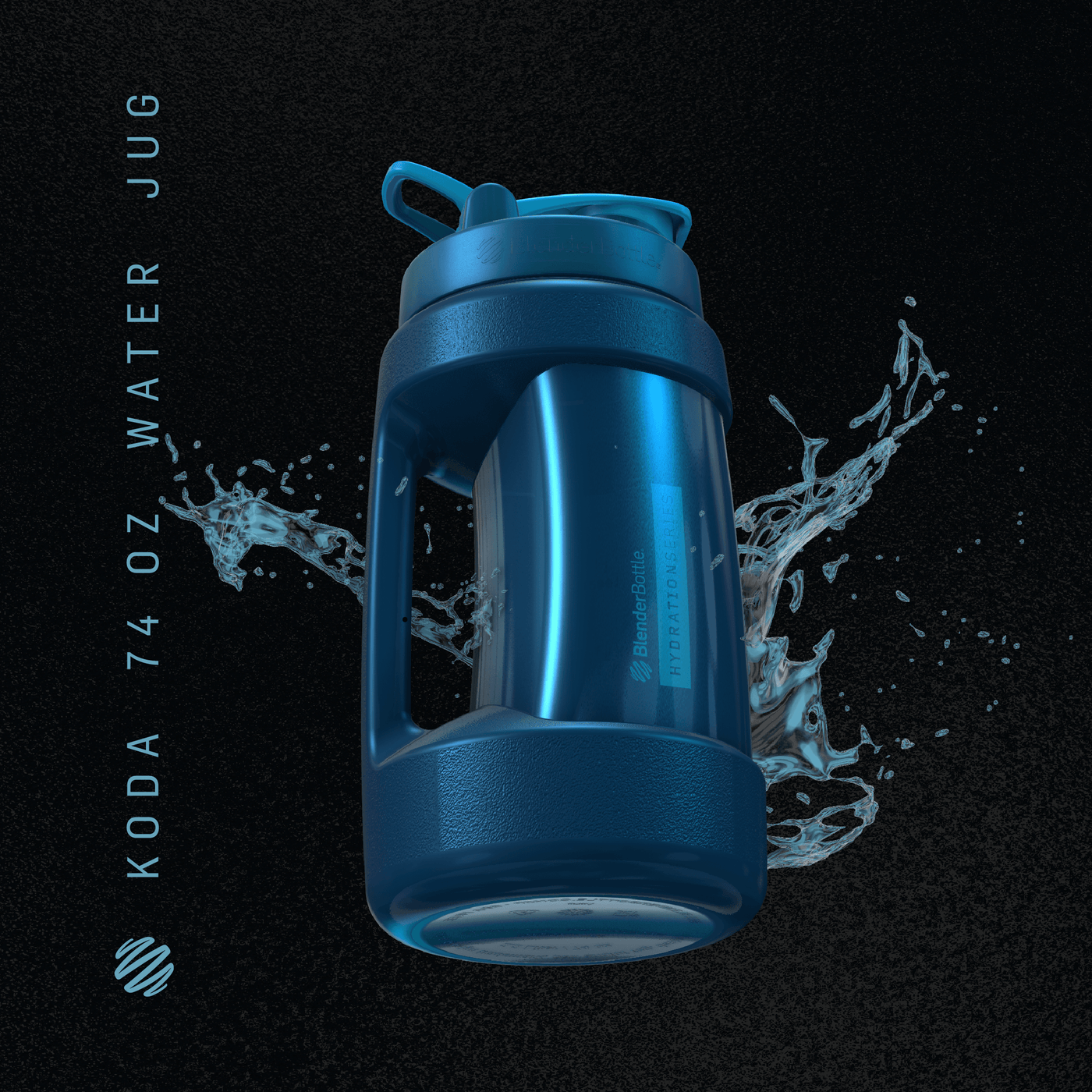 BlenderBottle Half Gallon Water Bottle, Koda Large Water Jug, 74-Oz, Arctic  Blue, 2.2-Liter
