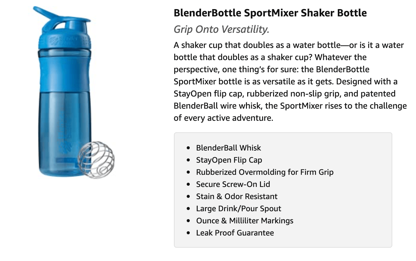 BlenderBottle SportMixer Twist Cap Tritan Grip Shaker Bottle, 28-Ounce, Black